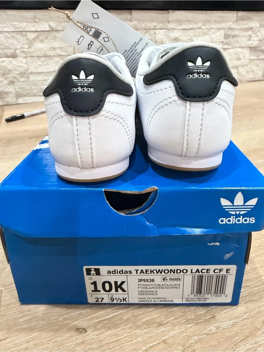 adidas Kids White & Black Taekwondo Sneakers